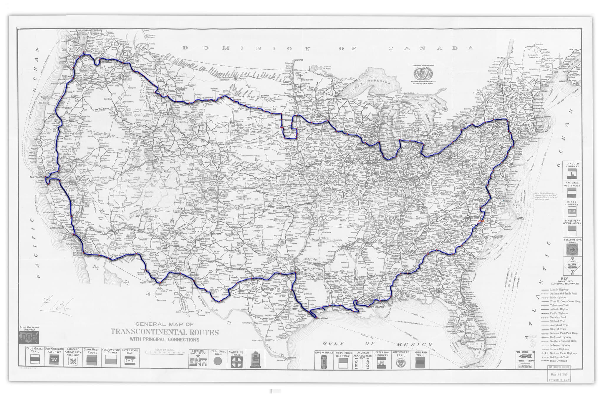 Route map showing upcoming stops